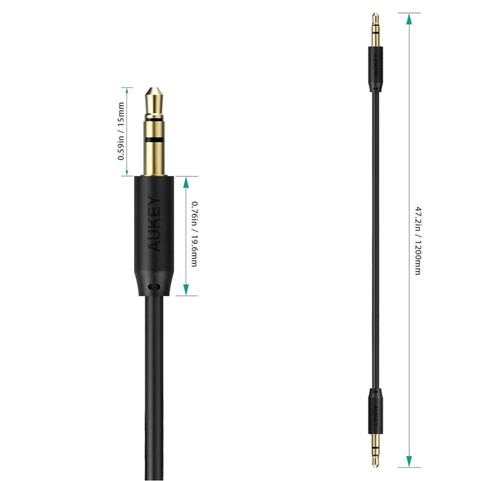 AUKEY CB-V10 Premium 3.5mm Audio Gold Plated AUX Cable 1.2 meter