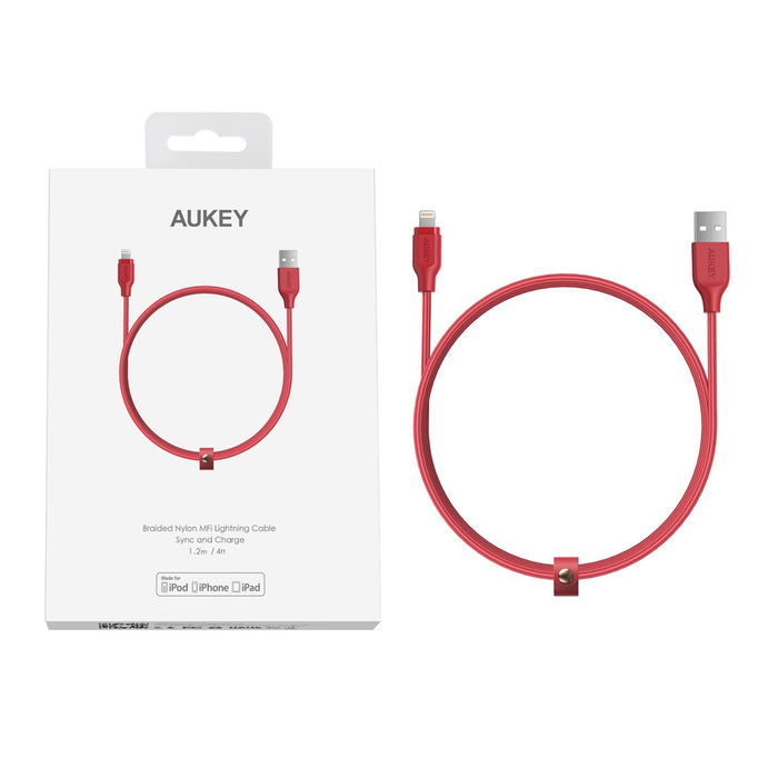 Aukey CB-AL1 Braided Nylon Mfi Lightning Cable 1.2m