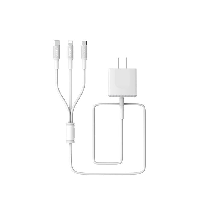 Borofone EzPlug Dual Port USB Charger Set 3in1 2.4A (BA3)